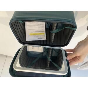 Compact Travel Cosmetic Jewelry Organizer Case with Lighted Mirror